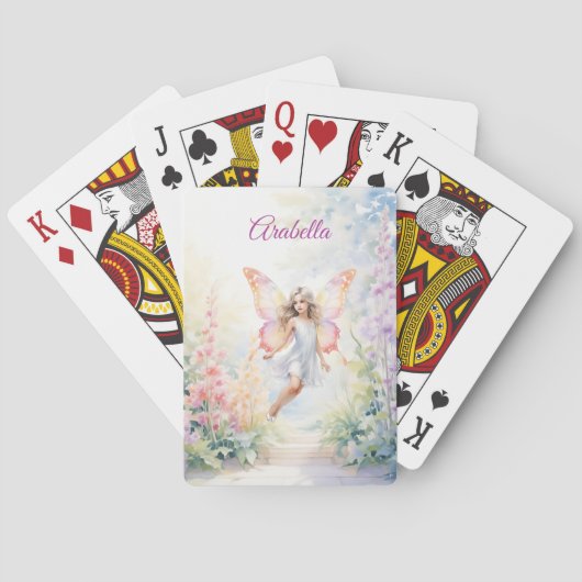  pastelvlinderfee in Flower Garden Pokerkaarten (Achterkant)