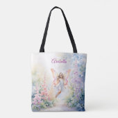  pastelvlinderfee in Flower Garden Tote Bag (Achterkant)