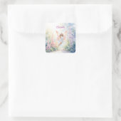  pastelvlinderfee in Flower Garden Vierkante Sticker (Tas)