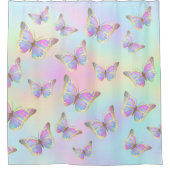 pastelvlinderpatroon douchegordijn (Voorkant)