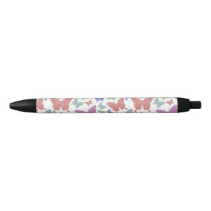 pastelvlinders op wit zwarte inkt pen