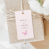Pastelvlinders Roze Paarse Baby shower Cadeaulabel
