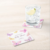 Pastelvlinders Roze Paarse Baby shower Kartonnen Onderzetters (Insitu)