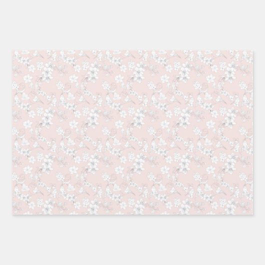 Pastelvogels en -bloemen inpakpapier vel (Voorkant 2)