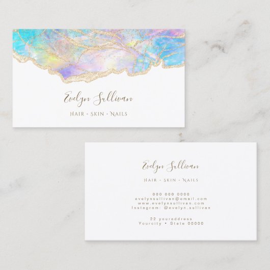 pastelvormig visitekaartje (Voorkant / Achterkant)