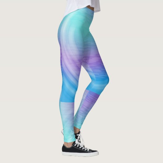 Pastelwater tropische zonsondergang leggings (Rechts)