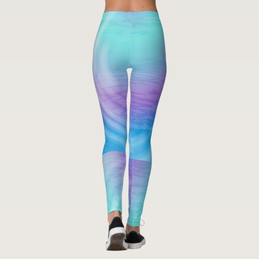 Pastelwater tropische zonsondergang leggings (Achterkant)