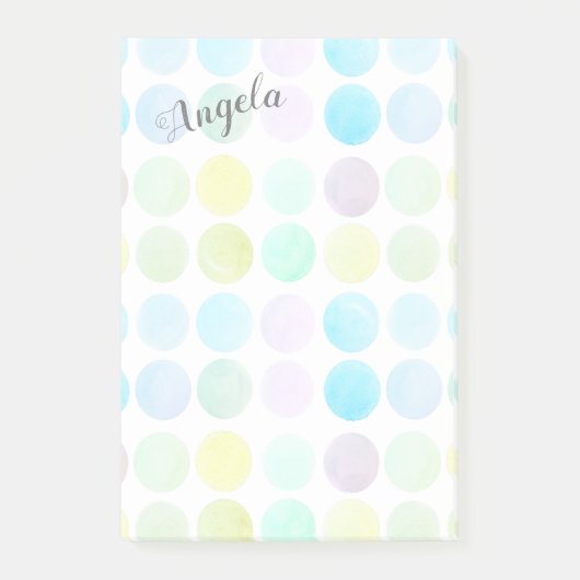  pastelwaterverf stippen ontwerpen aangepast post-it® notes (Voorkant)