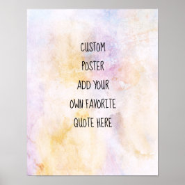 pastelwaterverf voegt een citaataangepaste artisti poster