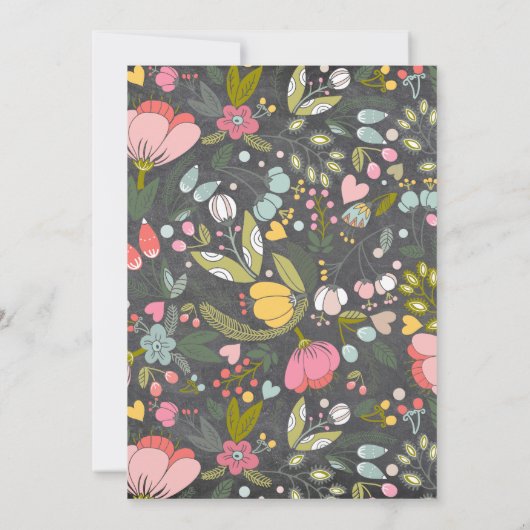 Pastelweide krans krijtbord verlovingsfeest kaart (Achterkant)