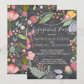 Pastelweide krans krijtbord verlovingsfeest kaart (Voorkant / Achterkant)