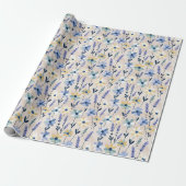 Pastelweide Madeliefjes en Lavendel Cadeaupapier (Uitgerold)