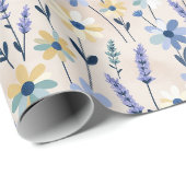 Pastelweide Madeliefjes en Lavendel Cadeaupapier (Rol Hoek)