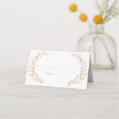 Pastelweide Wild Flower Spring Wedding Plaatskaartje (Voorkant)