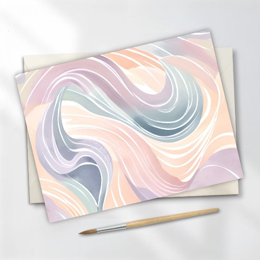 pastelwervelpatroon | Waterverf licht kleurrijk Briefkaart