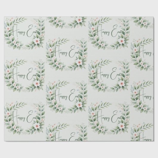 Pastelwikkelpapier met groen & bloemontwerp cadeaupapier (Vlak)