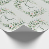 Pastelwikkelpapier met groen & bloemontwerp cadeaupapier (Hoek)