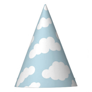 Pastelwolken, asthetisch babyblauw en wit   feesthoedjes