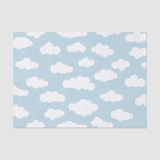 Pastelwolken, asthetisch babyblauw en wit tissuepapier (Voorkant)