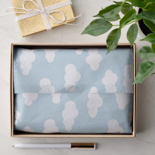 Pastelwolken, asthetisch babyblauw en wit tissuepapier (Geschenk)