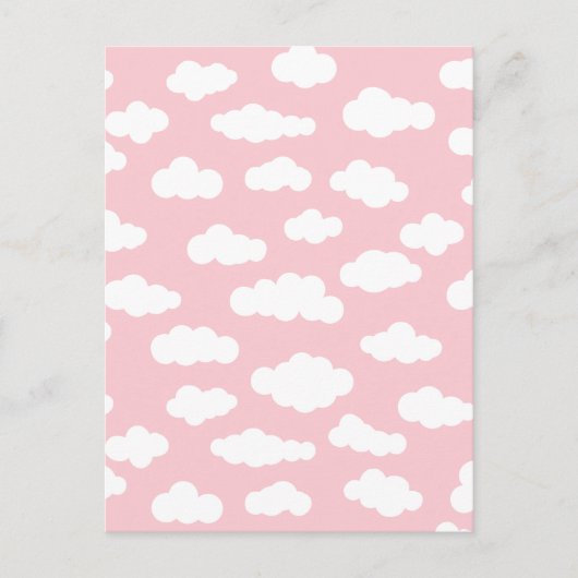 Pastelwolken: asthetische witte en roze kunst briefkaart (Voorkant)