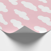 Pastelwolken: asthetische witte en roze kunst cadeaupapier (Hoek)