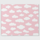 Pastelwolken: asthetische witte en roze kunst cadeaupapier (Vlak)