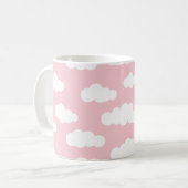 Pastelwolken: asthetische witte en roze kunst koffiemok (Voorkant links)