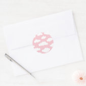 Pastelwolken: asthetische witte en roze kunst ronde sticker (Envelop)