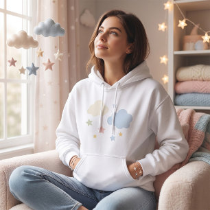 Pastelwolken en sterren Baby Shower Hoodie