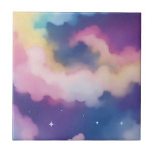 Pastelwolken op Sterrennacht Sky Tegeltje