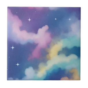 Pastelwolken op Sterrennacht Sky Tegeltje