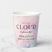 Pastelwolken Ze is op wolk negen Bruids douche Papieren Bekers (Achterkant)