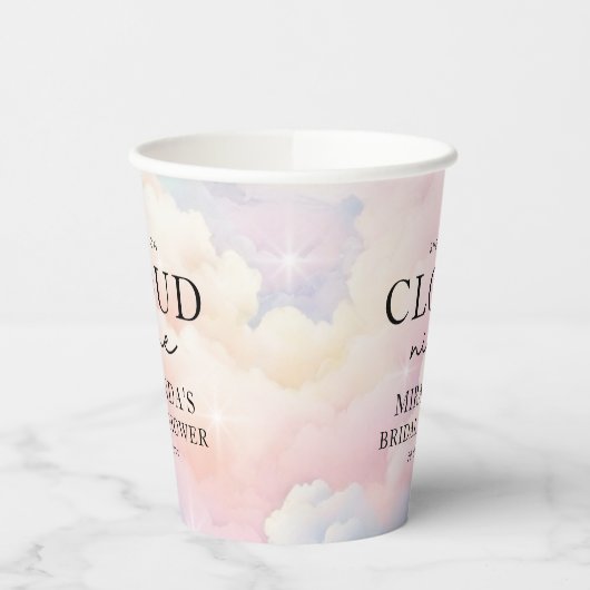 Pastelwolken Ze is op wolk negen Bruids douche Papieren Bekers (Links)