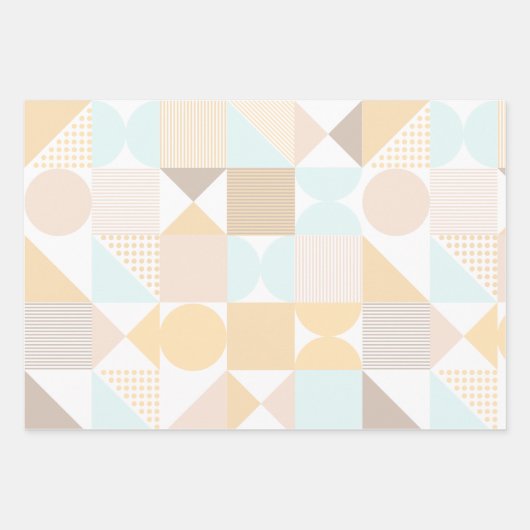Pastelzachte kleur Abstract geometrisch patroon Inpakpapier Vel (Voorkant)