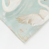 pastelzwaanpatroon fleece deken (Hoek)