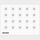 Paster bloemen Boeket Botanisch Retouradres Ronde Sticker (Vel)