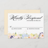 Paster Spring Flowers Wedding RSVP Kaart (Voorkant / Achterkant)