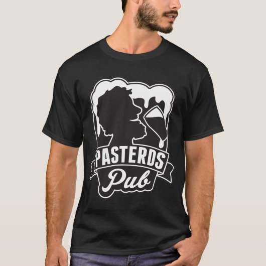 Pasterds Pub B&W logo T-shirt (Voorkant)
