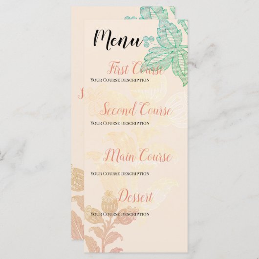  pasteurstok menu (Voorkant / Achterkant)