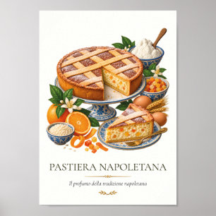 Pastiera Napoletana – Vintage Italiaans dessert Poster