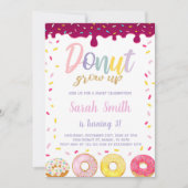 Pastil Color Donut Birthday Invitations Kaart (Voorkant)