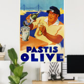 Pastis Olive comme a Marseille 1936  frans Poster (Thuiskantoor)