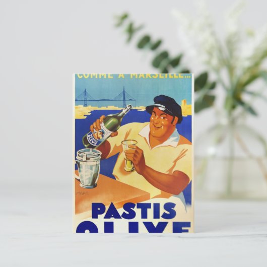 Pastis Olive - Comme a Marseille Briefkaart (Staand voorkant)