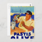 Pastis Olive - Comme a Marseille Briefkaart (Voorkant / Achterkant)