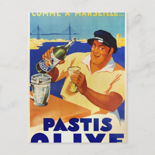 Pastis Olive - Comme a Marseille Briefkaart (Voorkant)
