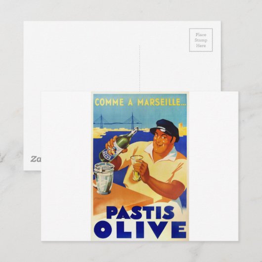 Pastis Olive - Comme a Marseille Briefkaart (Voorkant / Achterkant)