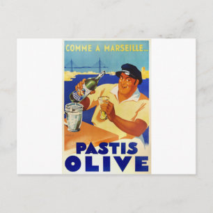 Pastis Olive - Comme a Marseille Briefkaart