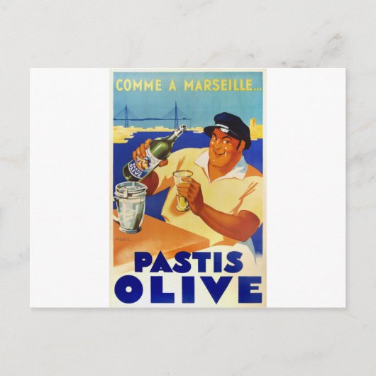 Pastis Olive - Comme a Marseille Briefkaart (Voorkant)