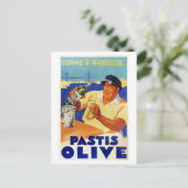 Pastis Olive -  Frans Poster van wijn Briefkaart (Staand voorkant)